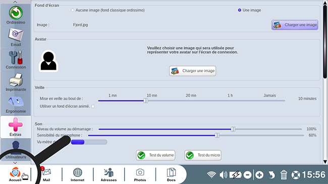 cliquer sur accueil