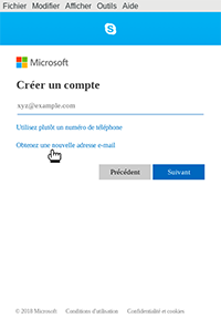 créer compte avec e-mail