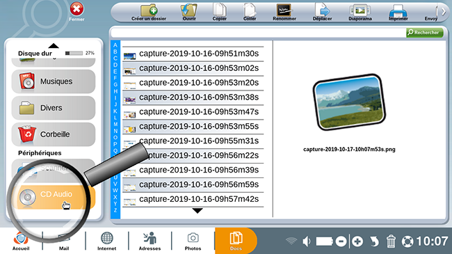 cliquer sur cd audio