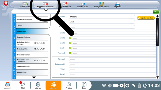 supprimer contact