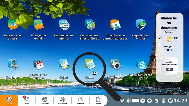 Cliquer sur l'application "Écrire".