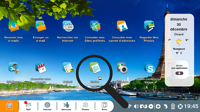 Cliquer sur l'application "Écrire".