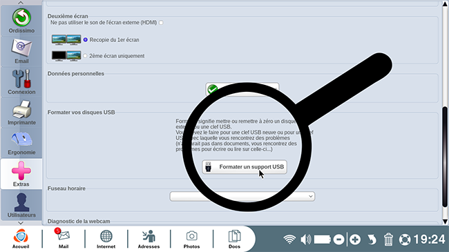 Cliquer sur "Formater clé usb".