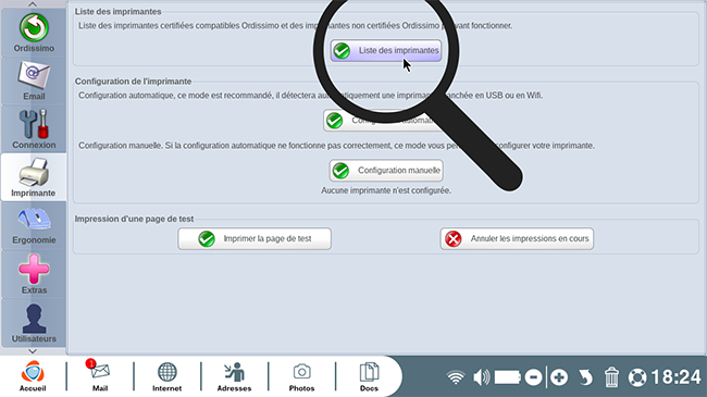 Liste des imprimantes