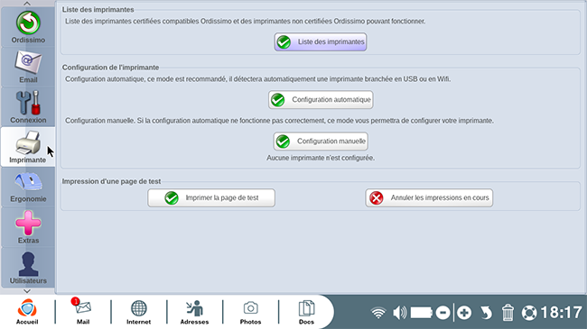 panneau de configuration