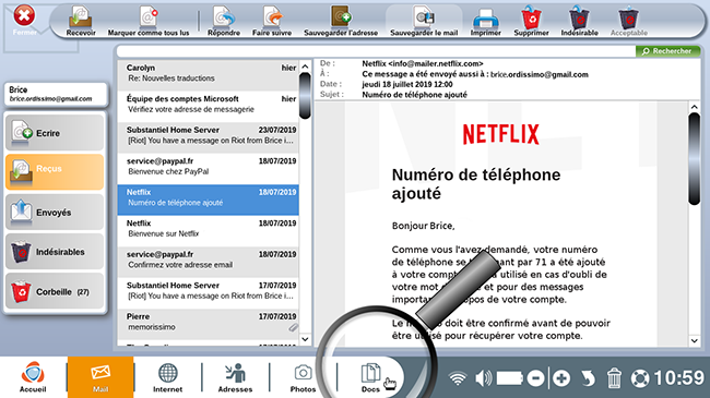 ouvrir l'application docs