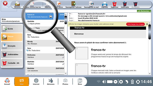 sélectionner et ouvrir un e-mail