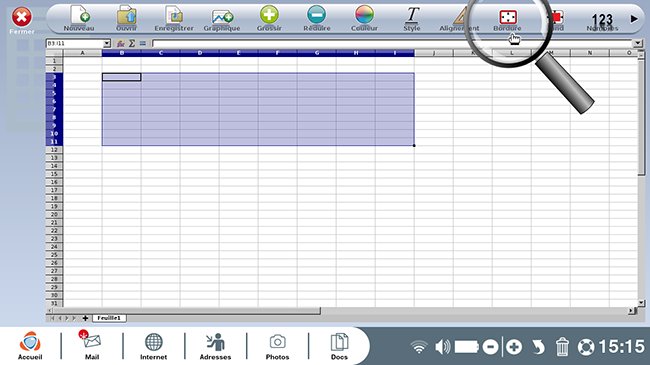 cliquer sur bordure