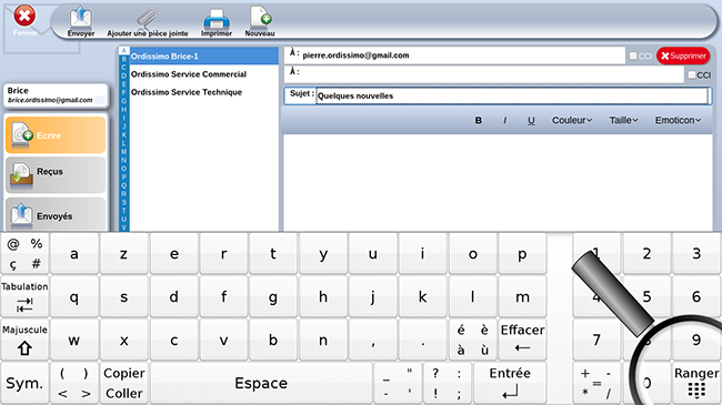 ranger le clavier virtuel