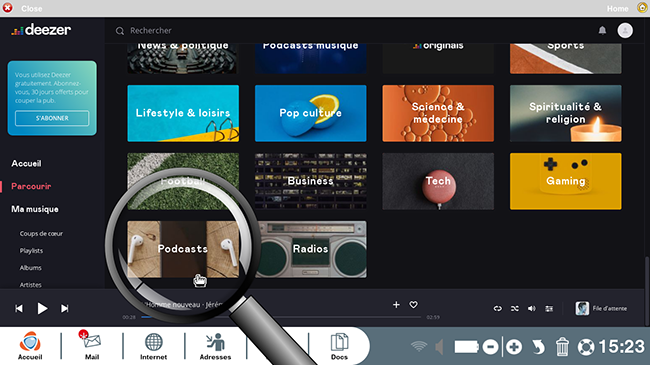 cliquer sur podcasts