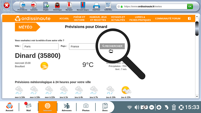 cliquer sur rechercher