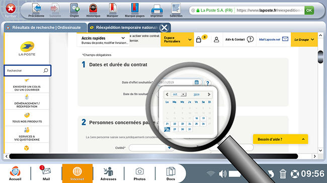 choisir les dates de transfert