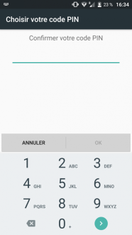 confirmer le code pin