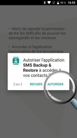 accepter les autorisations