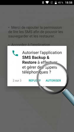 accepter les autorisations