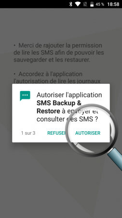 accepter les autorisations