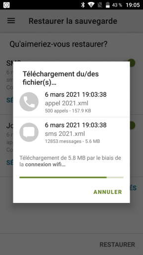 téléchargement des fichiers