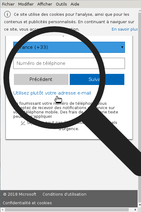 créer un compte par téléphone