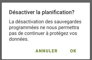 planifier les futures sauvegardes