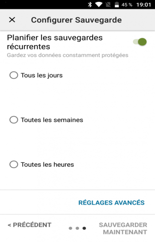 planifier les futures sauvegardes