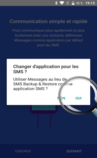 changer d'application SMS