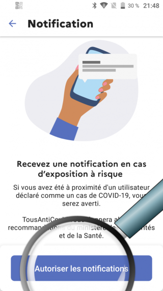 autorisation des notification anti covid