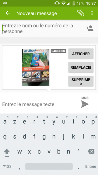 envoyer un SMS