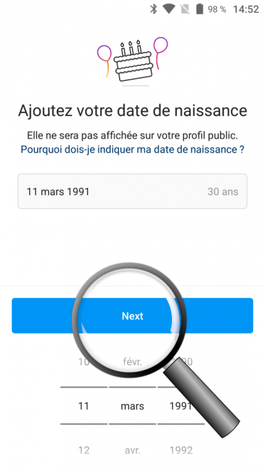 ajouter la date de naissance