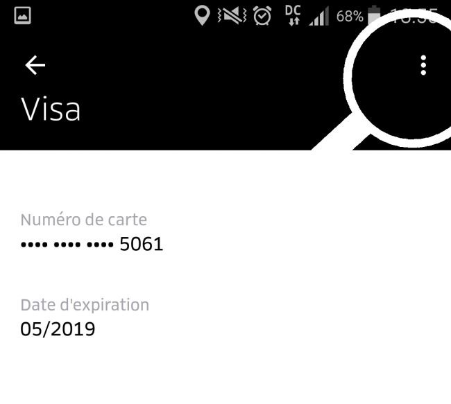 modifier la carte bancaire