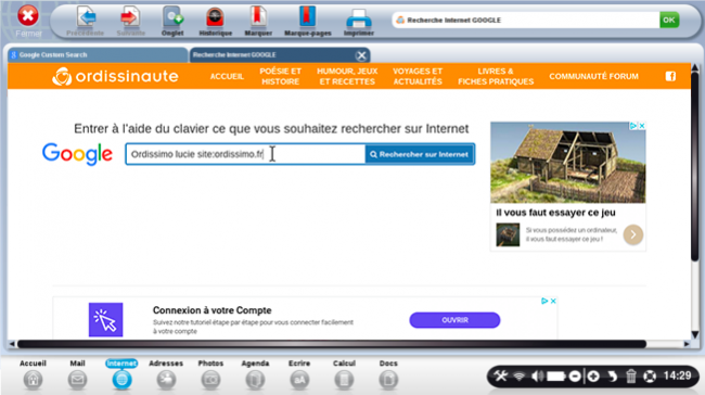 recherche sur un site internet en particulier