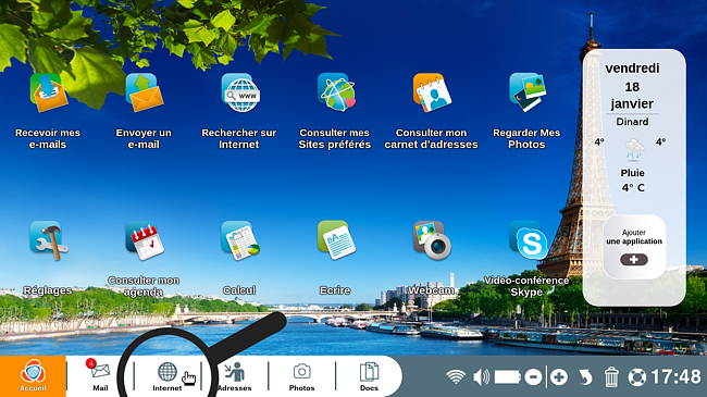 Cliquer sur l'icône "Internet".