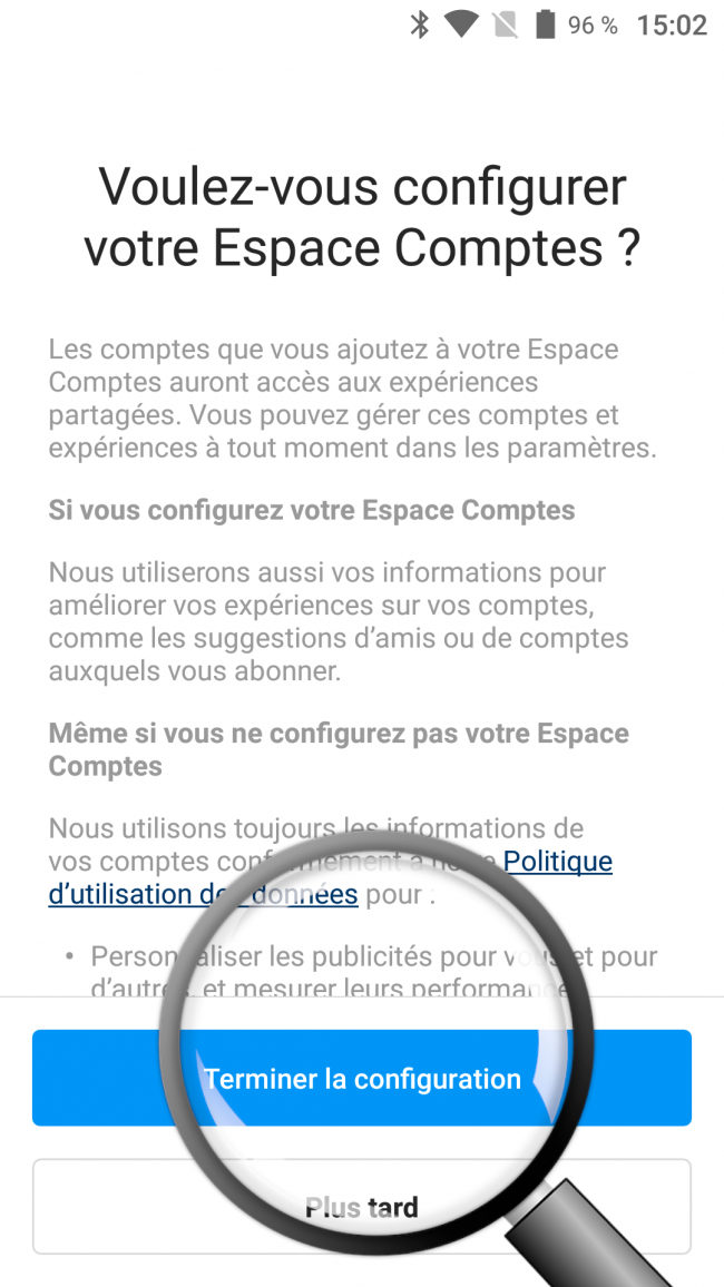 terminer la connexion au compte facebook