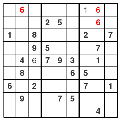 erreurs dans le sudoku