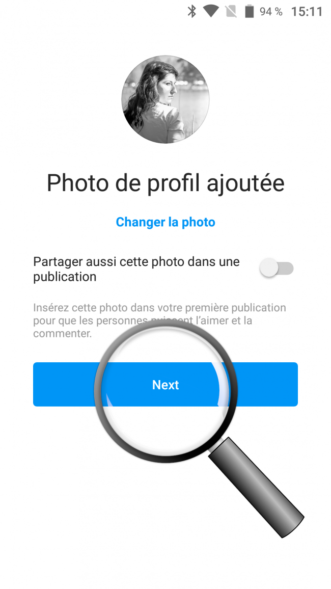 la photo de profil chargée