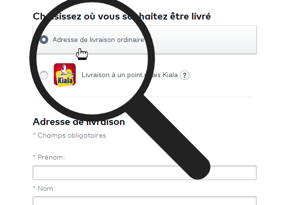 livraison a une adresse précise