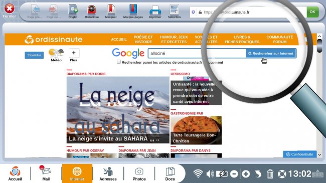 lancer la recherche du site internet