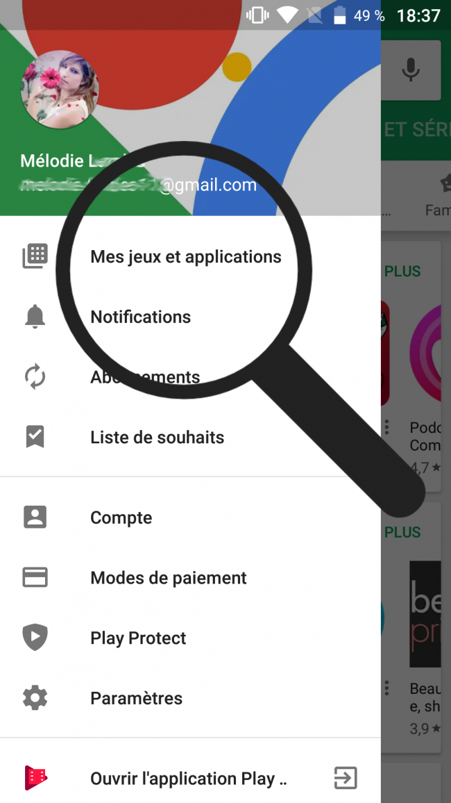 ouvrir ses jeux et applications