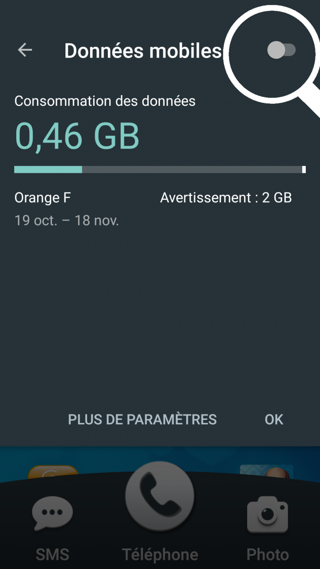 activer les données mobiles