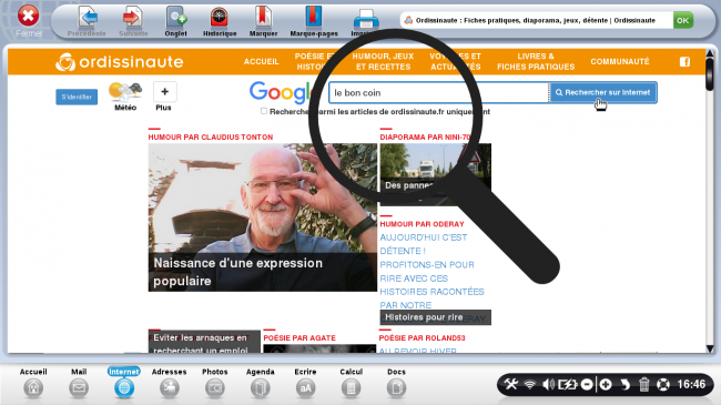 rechercher via le moteur de recherche