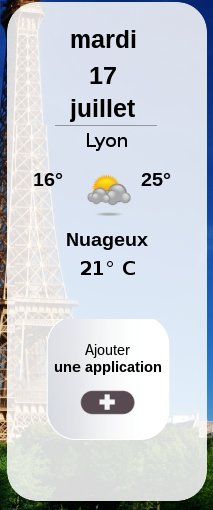 affichage météo