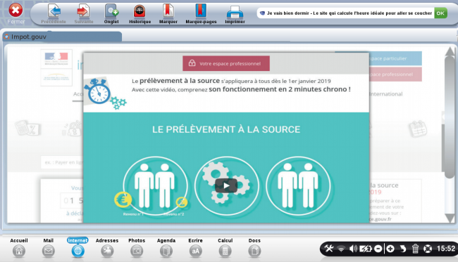 page d'accueil du site