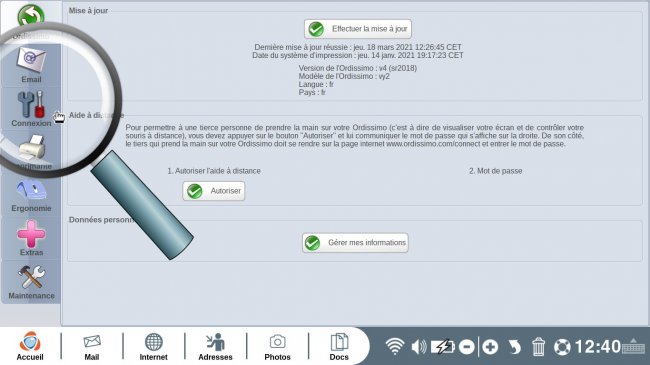 accéder à la connexion du bluetooth