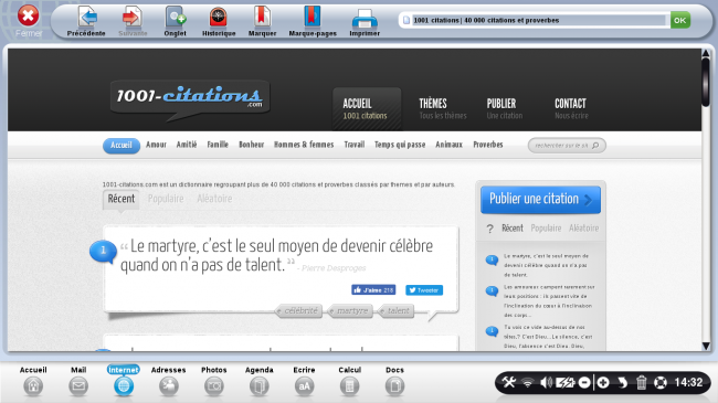 page d'accueil du site