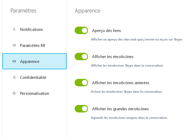 modifier l'apparence