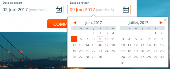 choisir la date pour le voyage