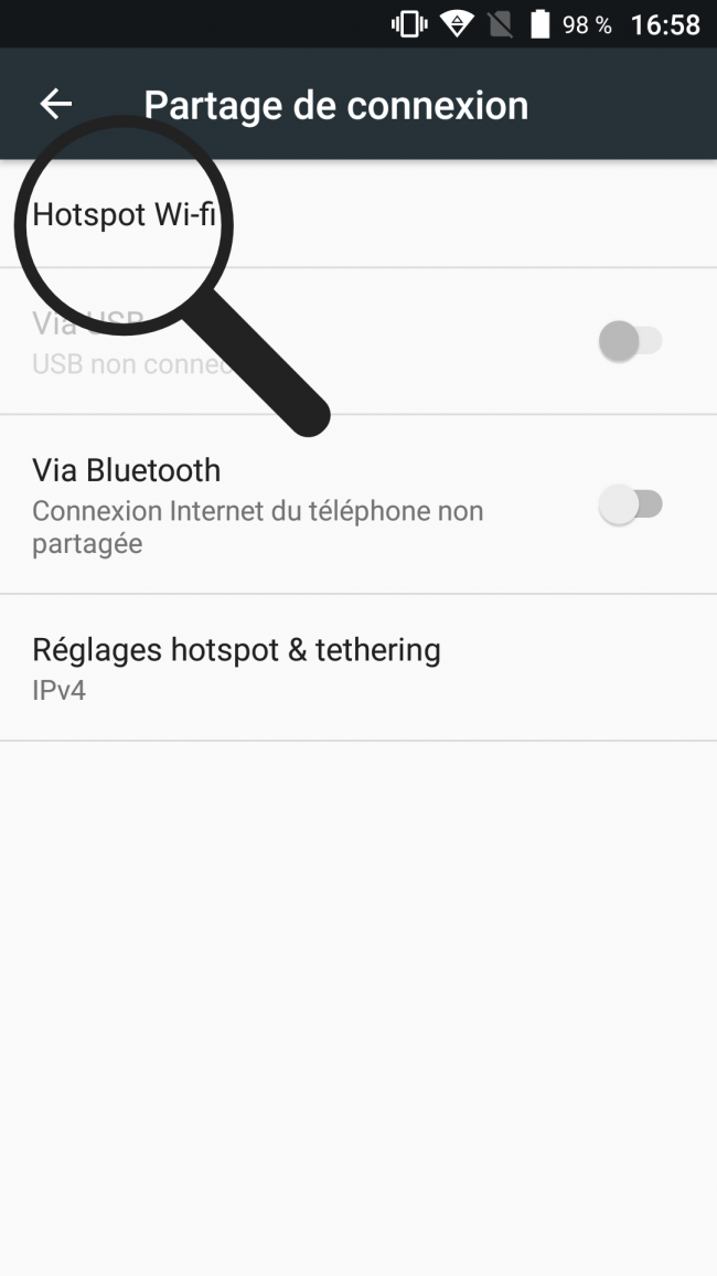 cliquer sur hotspot