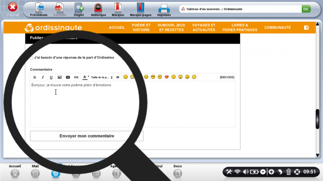 rédiger son commentaire