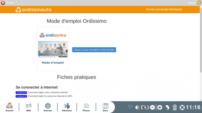 page du mode d'emploi