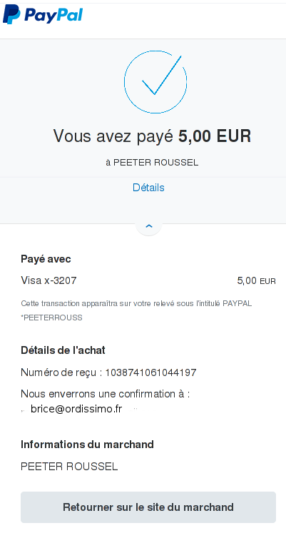 confirmation de paiement