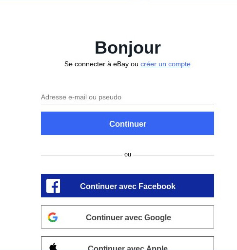 se connecter à ebay